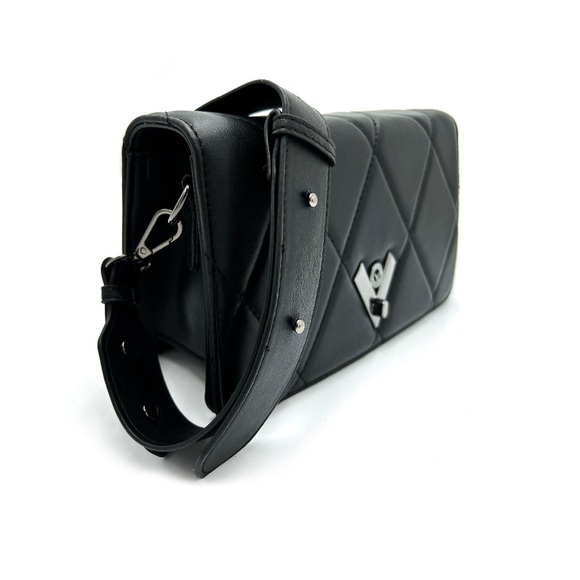 Valentino Orlandi Black Quilted Shoulder Bag